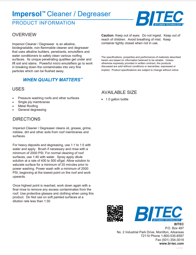 Impersol™ Cleaner/Degreaser Data Sheet