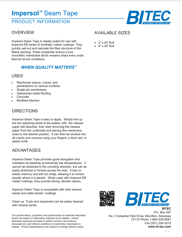 Impersol™ Seam Tape Data Sheet