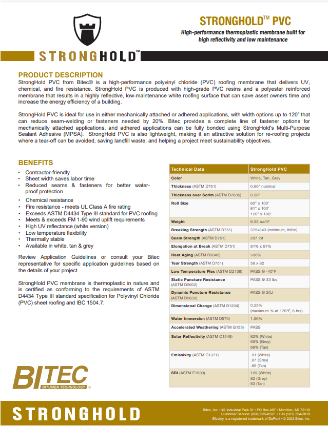 StrongHold™ PVC Data Sheet