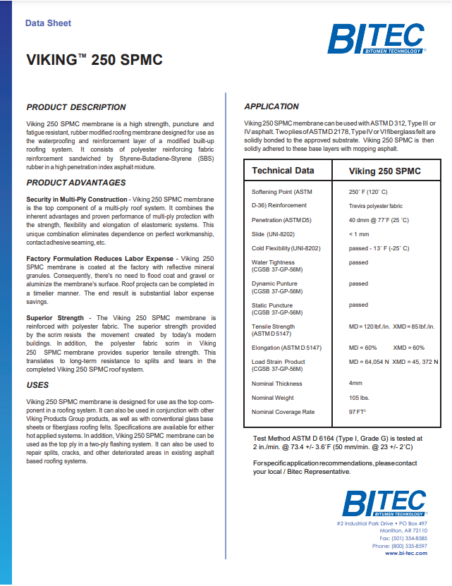 Viking® 250 SPMC Data Sheet - bi-tec.com